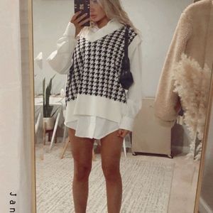 Houndstooth sweater vest
